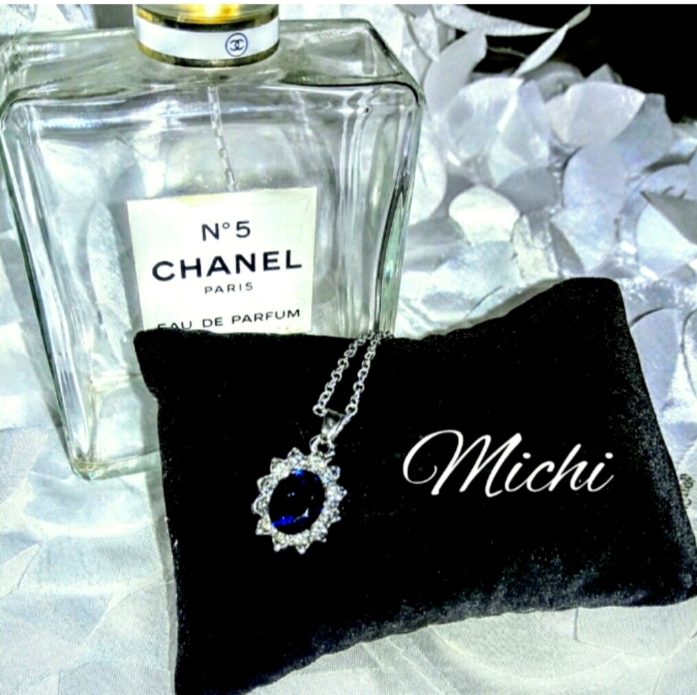 Princess Diana Blue Sapphire Crystal necklace